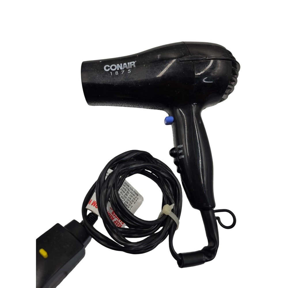 Conair 1875 Watt Hair Dryer Black Handheld Blow Dryer with‎ Cool Shot Button O2